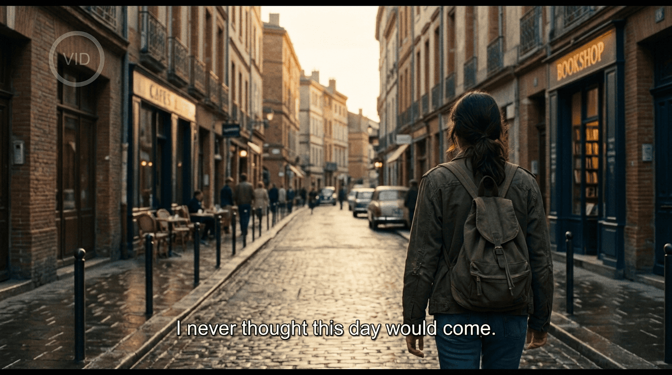 Video frame with subtitles
